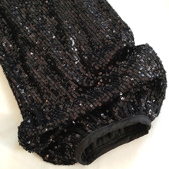 Gianni Bini Women's Black Sequin Mini Party Cocktail Dress /Size XS - Picture 6 of 11